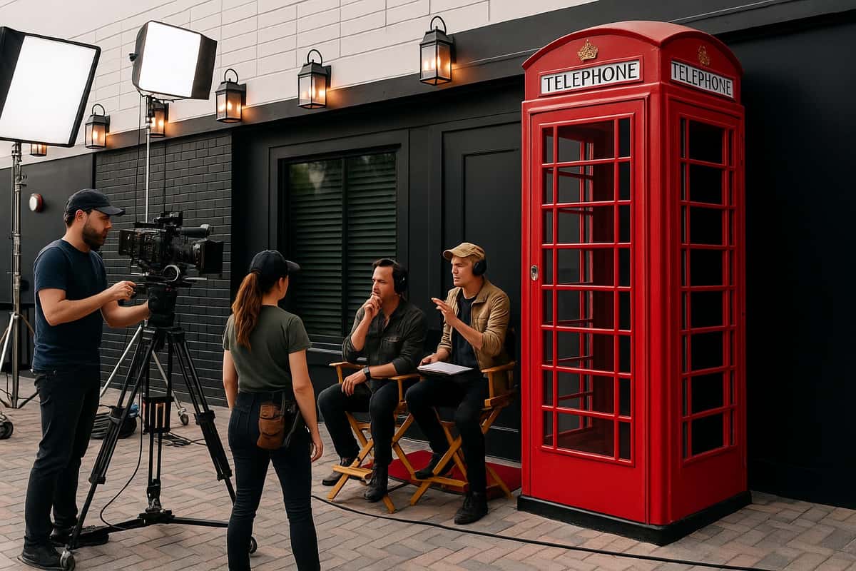 movie proction at red phone booth