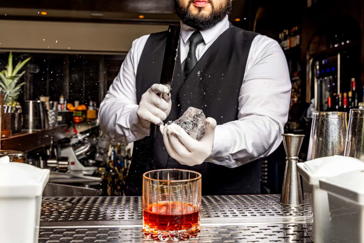 old fahioned bartender red phone booth